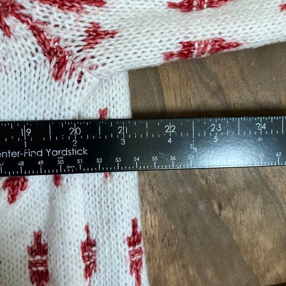 LOFT Womens Sweater White Red Fair Isle Comfy Winter Wool Blend XLarge - Picture 8 of 12